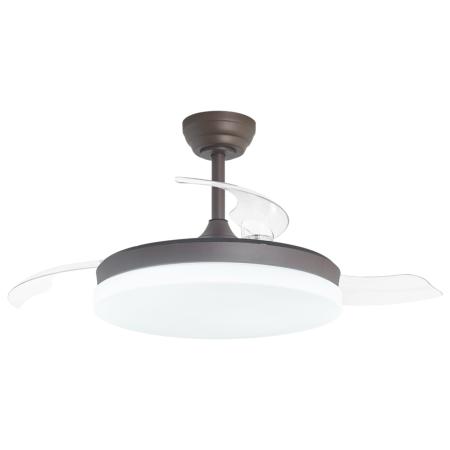 Ventilador retractil ALEMAR Malta Café Luz LED Ø50-107 cm
