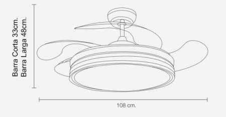 Ventilador Calima S Blanco MIMAX Motor DC Ø90cm LED