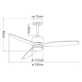 Ventilador de techo ALEMAR Madeira Negro/Madera clara Luz LED Ø132 cm
