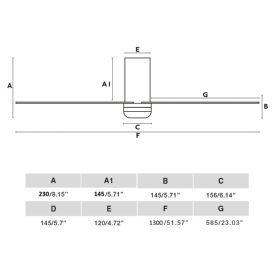 Ventilador PUNT TUB M FARO Blanco - Luz LED 130cm.Ø