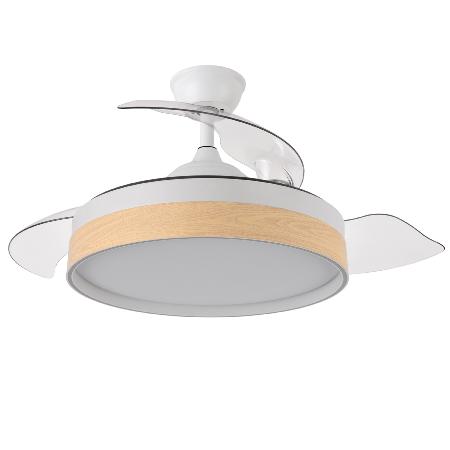 Ventilador Iglu Blanco Madera Fabrilamp - Motor DC Ø107cm