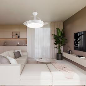 Ventilador retractil ALEMAR Lima Blanco Luz LED Ø50-106 cm