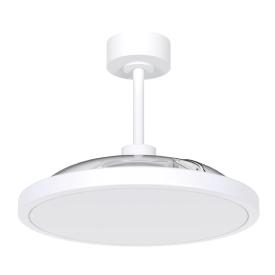Ventilador retractil Zioneled Platon blanco luz LED 107 cm