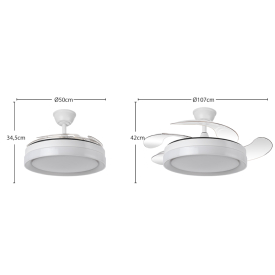 Ventilador Zenit Fabrilamp Blanco - Motor DC Ø50-107cm