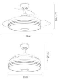 Ventilador Musical Matanuska Niquel Fabrilamp - Motor DC Ø108cm