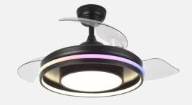 Ventilador Pitufo RGB Fabrilamp Negro - Motor DC Ø107cm