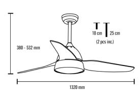 Ventilador Brisa MIMAX Motor DC Ø132cm