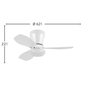 Ventilador Cain Blanco Fabrilamp - Motor DC Ø62cm