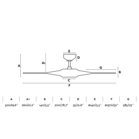 Ventilador COCOS FARO Luz Led - Ø137cm.