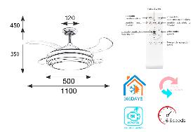 Ventilador DC Dron Cuero Jueric - Aspas retractiles