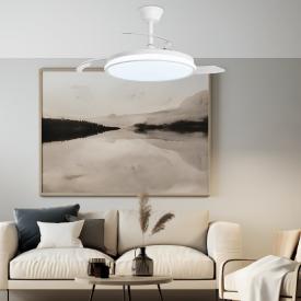 Ventilador retractil ALEMAR Dublin Blanco Luz LED Ø50-107 cm