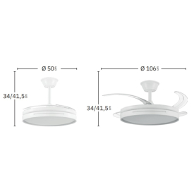 Ventilador MICENAS Niquel Fabrilamp - Motor DC Ø106cm