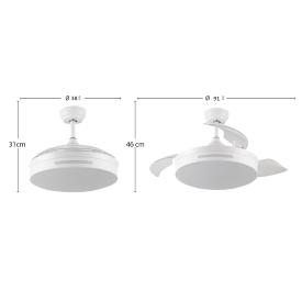 Ventilador MICENAS Mini Blanco Fabrilamp - Motor DC Ø38-91cm