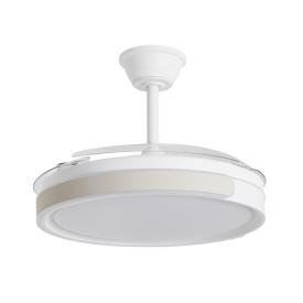 Ventilador retractil ALEMAR Samana Blanco Beige Luz LED Ø50-107 cm