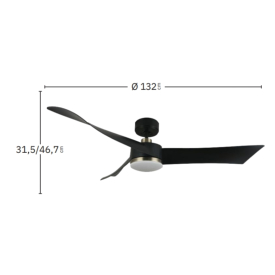 Ventilador Tempel Blanco Fabrilamp - Motor DC Ø132cm