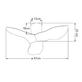 Ventilador de techo ALEMAR Venice Negro/Madera clara Sin Luz Ø97 cm
