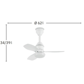 Ventilador Asaf Blanco Fabrilamp - Motor DC Ø62cm