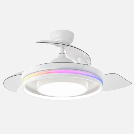 Ventilador Pitufo RGB Fabrilamp Blanco - Motor DC Ø107cm