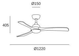 Ventilador BOSC - Forlight. Luz LED Ø122cm