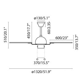 Ventilador CUBA Oro viejo - Faro Ø132cm