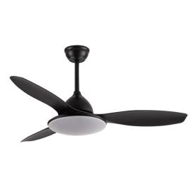 Ventilador Yael Negro Fabrilamp - Motor DC, luz LED Ø122cm