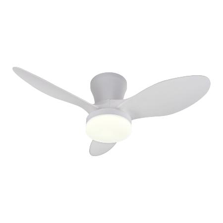 Ventilador Emily S Blanco especial techos bajos - Motor DC. Luz LED. 80cmØ.