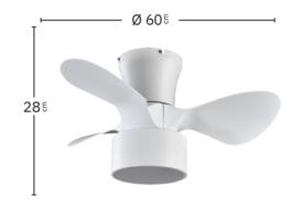 Ventilador mini Kos Blanco Fabrilamp - Motor DC Ø60cm