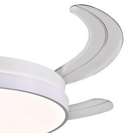 Ventilador Retractil FIONA-L Blanco P&B - Motor DC. luz LED. 50-108cmØ.