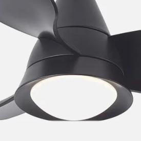 Ventilador Jaguar Negro Fabrilamp - Motor DC. 96cm Ø. Luz LED