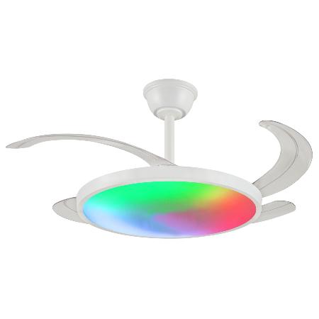 Ventilador Retractil Melody-L Blanco RGB P&B - Motor DC. 48-108cmØ.