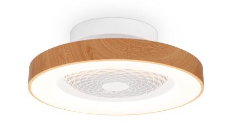 Ventilador MINI TIBET Blanco/Madera - Mantra. Luz LED Ø53cm