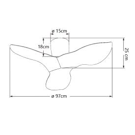 Ventilador de techo ALEMAR Venice Madera Oscura Sin Luz Ø97 cm