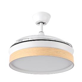 Ventilador Iglu Mini Blanco Madera Fabrilamp - Motor DC Ø91cm