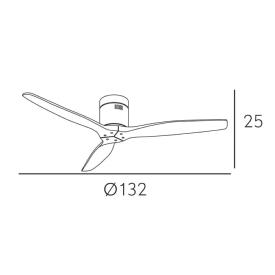 Ventilador Aguilon Oro envejecido Fabrilamp - Motor DC Ø132cm