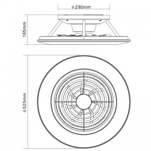 medidas ventilador Alisio mini Mantra