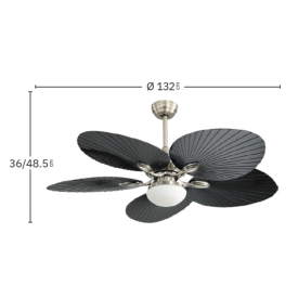 Ventilador CHAW luz LED Niquel Fabrilamp - Motor DC Ø132cm