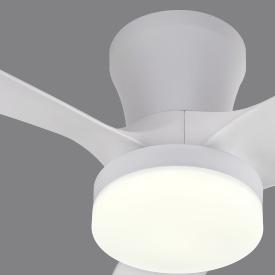 Ventilador Emily S Blanco especial techos bajos - Motor DC. Luz LED. 80cmØ.