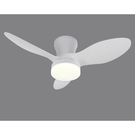 Ventilador Emily S Blanco especial techos bajos - Motor DC. Luz LED. 80cmØ.