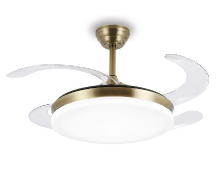 Ventilador retractil Isabella-L Cuero P&B - Motor DC. 50-108cmØ.