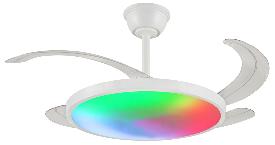 Ventilador Retractil Melody-L Blanco RGB P&B - Motor DC. 48-108cmØ.