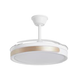 Ventilador retractil ALEMAR Samana Blanco Oro Luz LED Ø50-107 cm