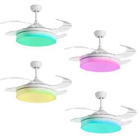 Ventilador BOMBAY PARTY - Sulion - Luz LED 107cm Ø.