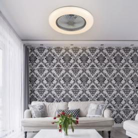 Ventilador Raki Gris Fabrilamp - Ø55cm Luz LED