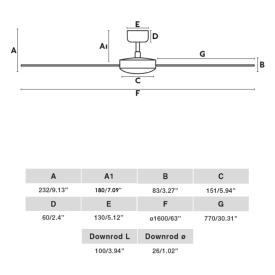 Ventilador CRUISER XL FARO Negro Aluminio - Sin luz Ø160cm
