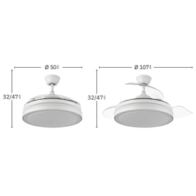 Ventilador ESPARTA Plata - Fabrilamp - Motor DC Ø107cm