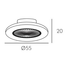 Ventilador Peri Gris Fabrilamp - Ø55cm Luz LED