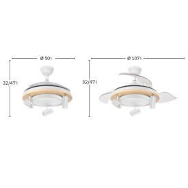 Ventilador Gladiator Fabrilamp Blanco - Motor DC Ø107cm