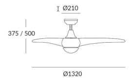 Ventilador Helix Marron FORLIGHT Motor DC Ø132cm