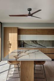 Ventilador HEYWOOD L FARO negro nogal - Luz LED Ø132cm