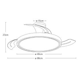 Ventilador retractil ALEMAR Kuper Blanco Madera Luz LED Ø40-88 cm